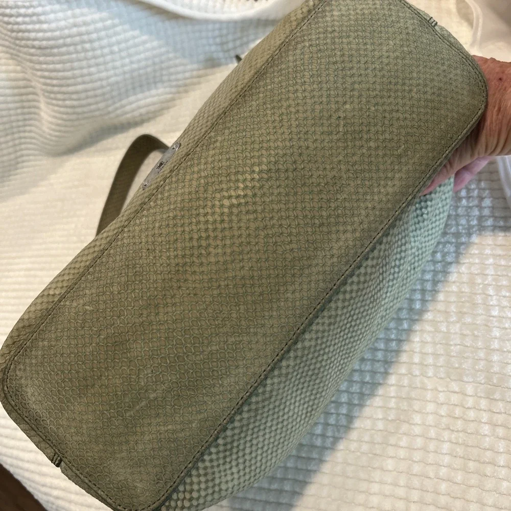 FOSSIL  Marlow Green Leather Snake‎ Embossed Hobo Shoulder Purse